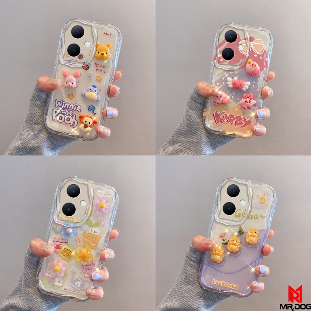 เคส Samsung A05 A05S ตุ๊กตาสามมิติ สีใส การ์ตูน กรณีป้องกันโทรศัพท์มือถือ TY4