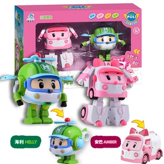 Robocar Poli Transformation ของเล่นรถตํารวจ Transformation หุ่นยนต์ Roy รถดับเพลิง Amba รถพยาบาล POLI ทีมกู้ภัยของเล่นเด็กของขวัญ