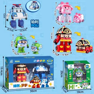 Robocar Poli Transformation ของเล่นรถตํารวจ Transformation หุ่นยนต์ Roy รถดับเพลิง Amba รถพยาบาล POLI ทีมกู้ภัยของเล่นเด็กของขวัญ