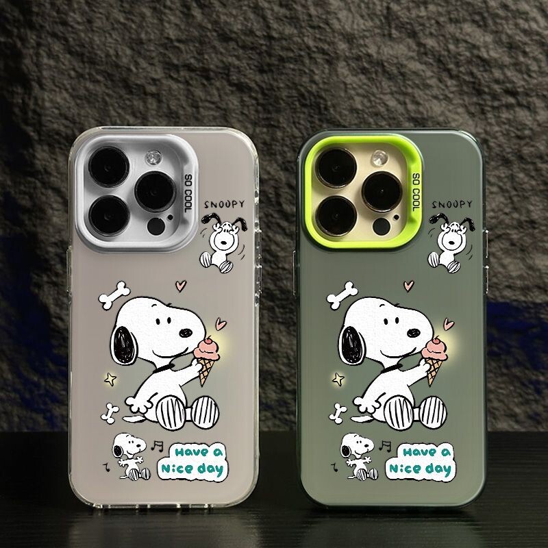 เคส iphone hone IP 11 12 IP 13 14 15plus 13 14 15 PROMAX ไอศกรีมสุนัขสีขาวตัวน้อยเคสโทรศัพท์สไตล์น่ารัก