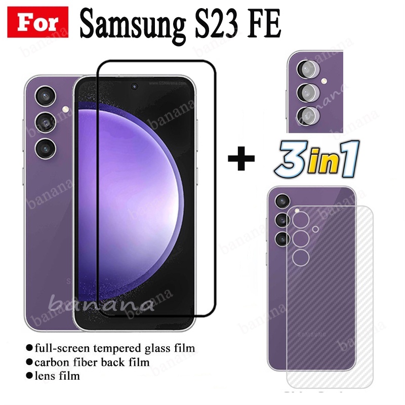 3 In 1 Samsung S23 FE กระจกนิรภัยแบบเต ็ มหน ้ าจอสําหรับ Samsung Galaxy A05 A05s A04 A04e A54 A34 A24 4G 5G แก ้ วฟิล ์ มและกล ้ องเลนส ์ ฟิล ์ มป ้ องกัน