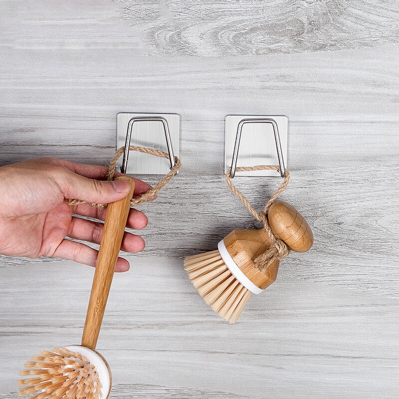 ตะขอสแตนเลส ตะขอแขวนกาวในตัว ไม่ต้องเจาะ สําหรับอ่างล้างจาน ตะขอแขวนผนัง อเนกประสงค์ - รูปที่ 2