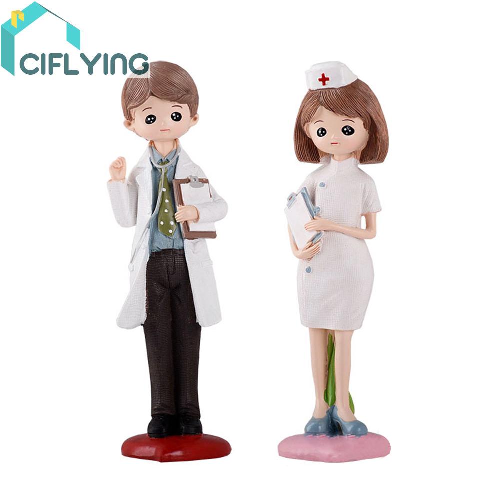 ฟิกเกอร์เรซิ่น รูปปั้นหมอ พยาบาล สําหรับตกแต่งบ้าน [Ciflys.Th]