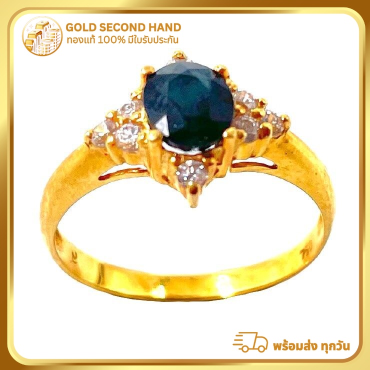 แหวนพลอยทองคำแท้ 90% (หนัก 2.6 กรัม  มีใบรับประกันจากทางร้านทอง) R25/10/2023 .7