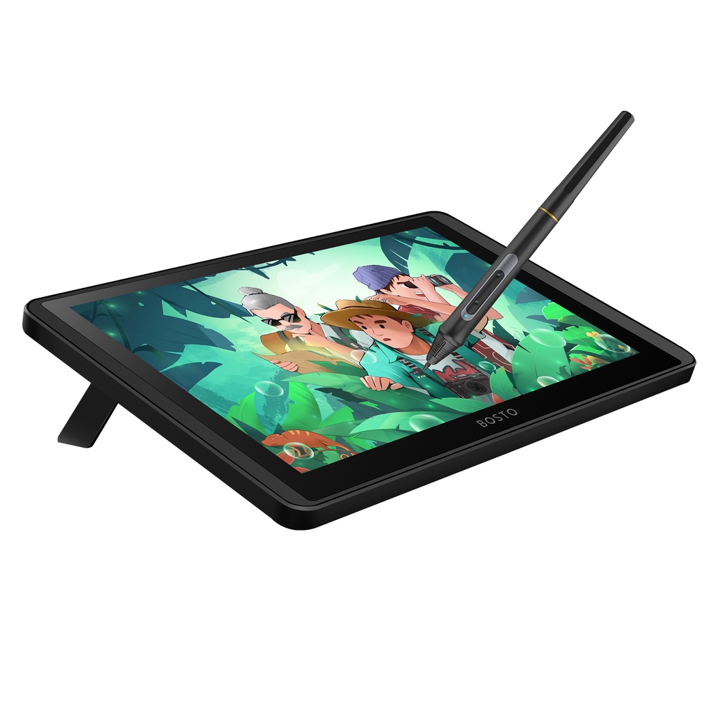 BOSTO 12HD-A H-IPS LCD กราฟิกแท็บเล็ต 11.6 นิ้วขนาด 1366x768 จอแสดงผล 8192 ความดัน