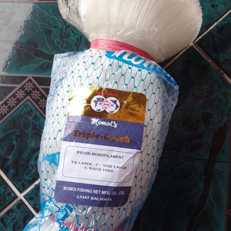 MOMOI FISHING NET 4 INCH 0.30 70MD/80YDS YOKO TRAINING NET FISHERMANS FISHING NET MOMOI NET