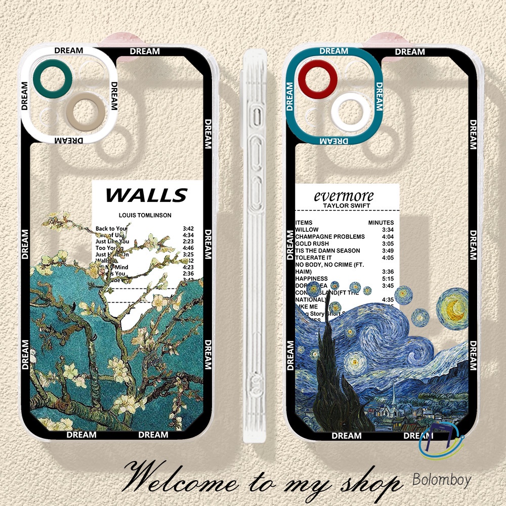 กันกระแทก คู่เคสมือถือ For iphone 15 11 12 13 14 pro max XR 7 8 plus X XS MAX โปร่งใส อ่อนนุ่ม เคสโทรศัพท์ ต้นไม้ศิลปะ
