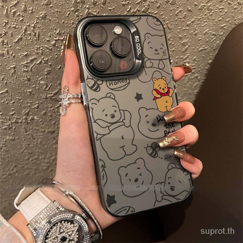 เคสโทรศัพท์มือถือแบบแข็ง กันกระแทก ลายการ์ตูนหมีพูห์น่ารัก สําหรับ iPhone 11 12 13 14 15 pro max 14p