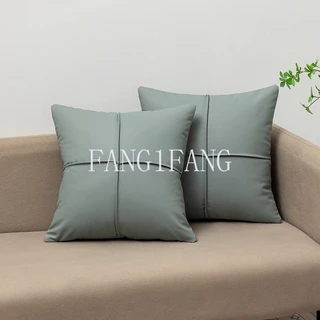 ปลอกหมอนอิง หนังเทียม ขนาด 45X45 ซม. กันน้ํา สีพื้น สไตล์นอร์ดิก สําหรับตกแต่งโซฟา ห้องนั่งเล่น