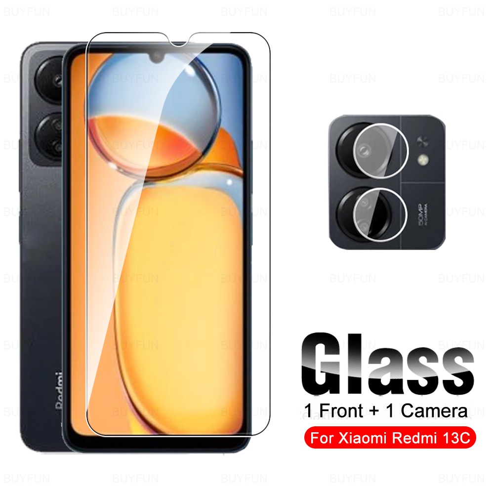 กระจกนิรภัยกันรอยหน้าจอ 2in1 สําหรับ Xiaomi Redmi 13C Xiaomi Poco C65 Redmy Redme 13 C C13 Redmi13C Poco C65 6.74 นิ้ว