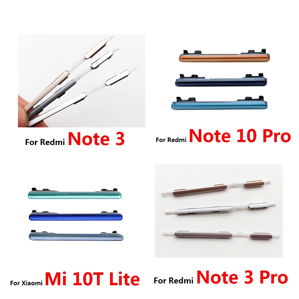 ใหม ่ Power Volume ปุ ่ มสําหรับ Xiaomi Redmi หมายเหตุ 3 / หมายเหตุ 3 Pro / หมายเหตุ 10 / Mi 10T Lite ปุ ่ มด ้ านข ้ างปุ ่ มคุณภาพสูง