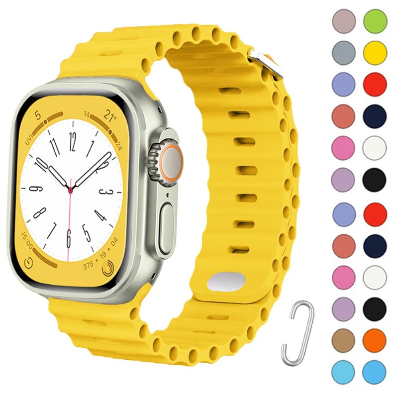 สายนาฬิกาข้อมือซิลิโคน สําหรับ Apple watch Ultra 49 มม. 44 มม. 45 มม. 40 มม. 41 มม. 42 มม. iWatch Series 9 8 7 6 5 4 3 se 1:1