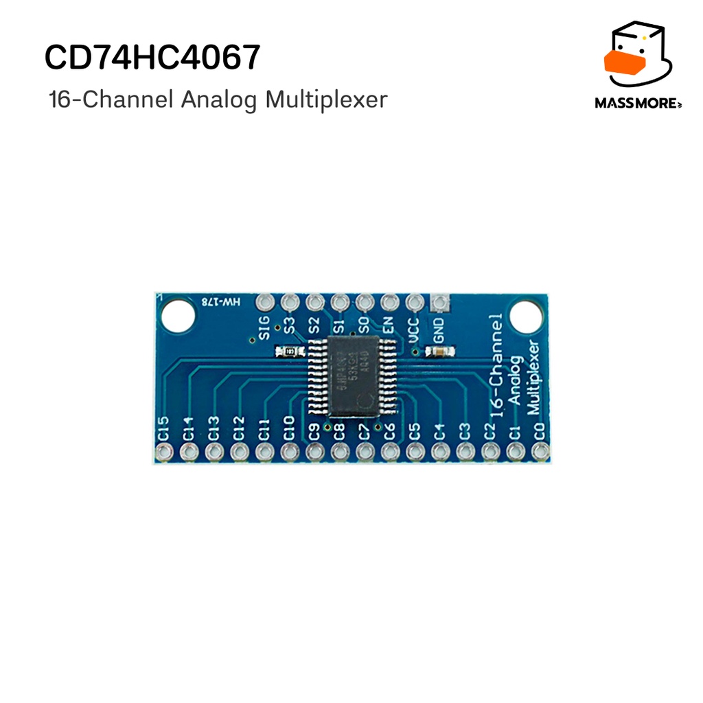 CD74HC4067 16-Channel บอร์ดไมโครคอนโทรลเลอร์ ดิจิทัลอะนาล็อก Analog Multiplexer อนาล็อก/ดิจิตอล 16 ช่อง