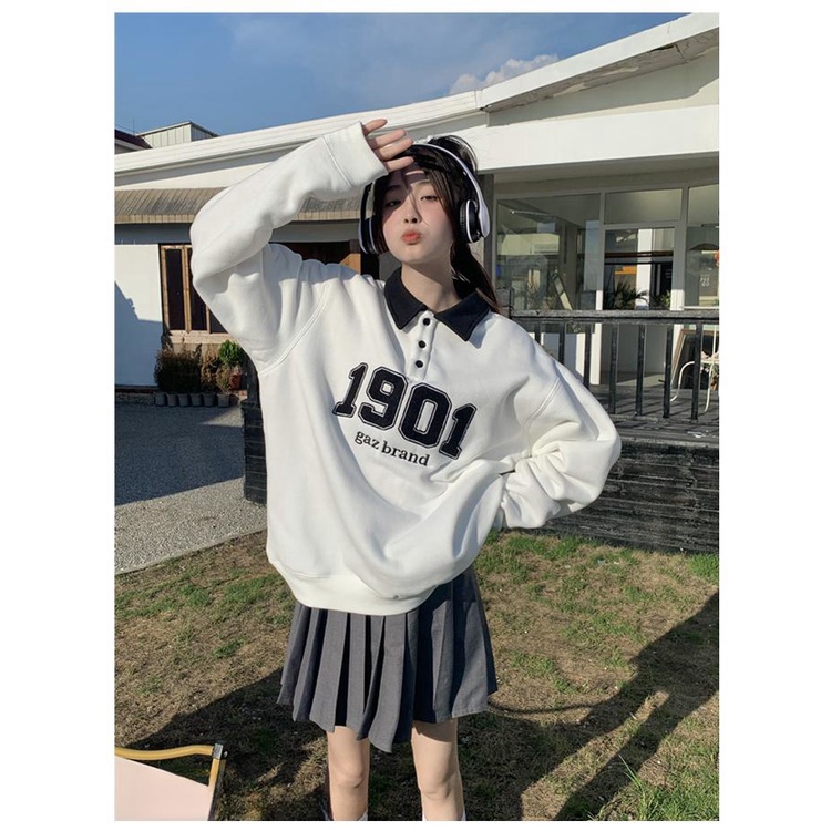 ส่งไวจากไทย SELLDA M-2XL เสื้อสเวตเตอร์ งานปัก แขนยาว เกาหลี โอเวอร์ไซส์ ผู้หญิง สเวตเตอร์