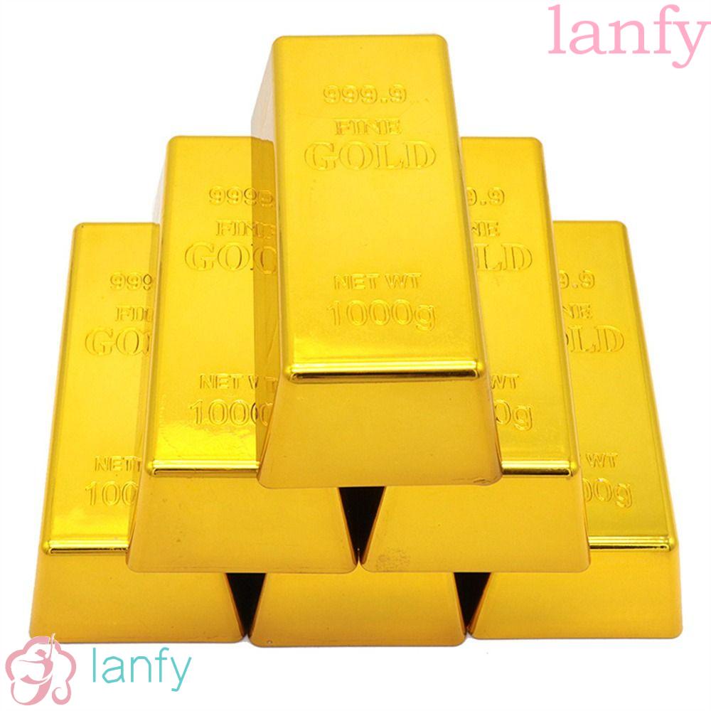 Lanfy แท่งทองปลอม แต่งกลิตเตอร์ สีทอง ของขวัญ สําหรับตกแต่งโต๊ะภาพยนตร์