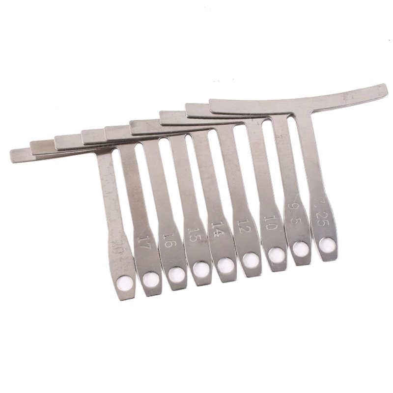 ถึง 9 ชิ้น Understring Radius Gauge Universal Guitar Gauge เครื่องมือไม้บรรทัดใช้งานง่าย