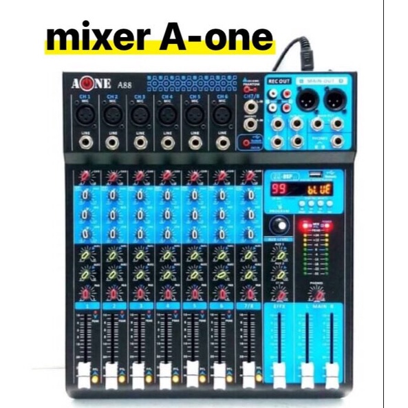 B King มิกเซอร์ 8 ช่อง เครื่องผสมสัญญาณเสียง Mixer .มี Bluetooth USB เอฟเฟกแท้ Model A-88 Aone A88