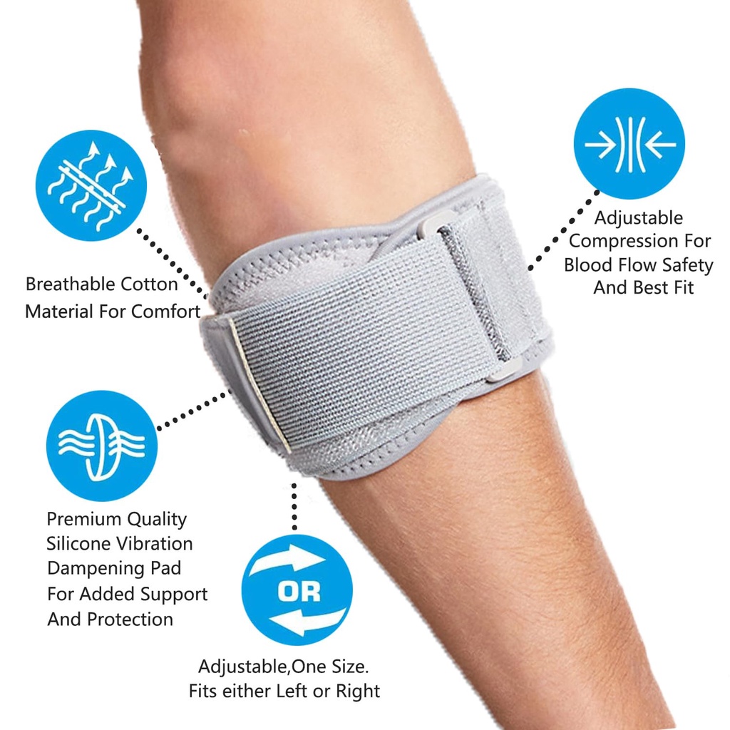 สายรัดข้อศอกสําหรับ Tendonitis,Tennis & Golfers Elbow Pain Relief,Forearm Compression Sleeve,Elbow B
