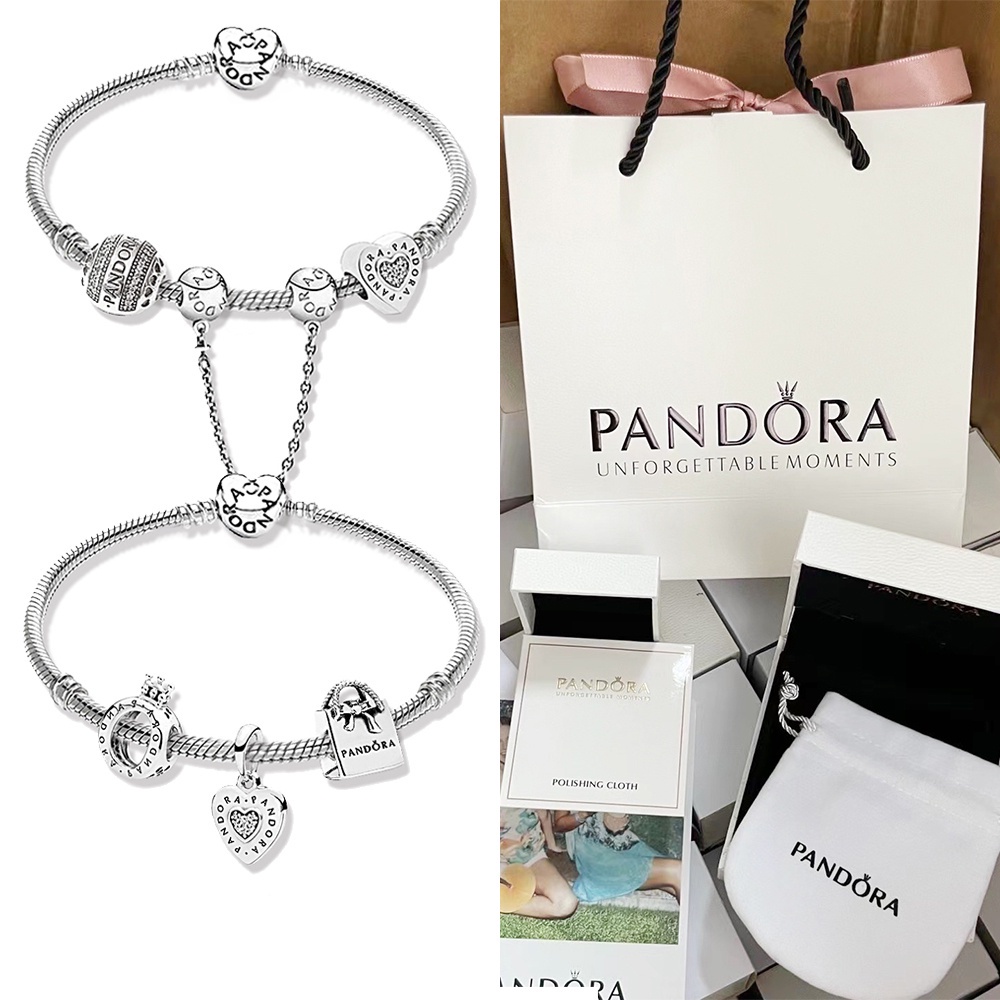 Pan ชุดกําไลข้อมือ จี้เงิน 925 พร้อมกล่อง