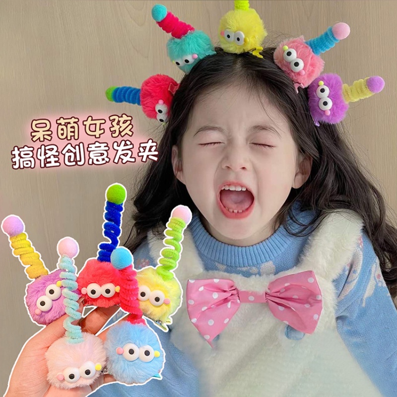 กิ๊บติดผม รูปตุ๊กตามอนสเตอร์ตัวน้อยน่ารัก สีสันสดใส แฟชั่นเกาหลี สําหรับเด็ก