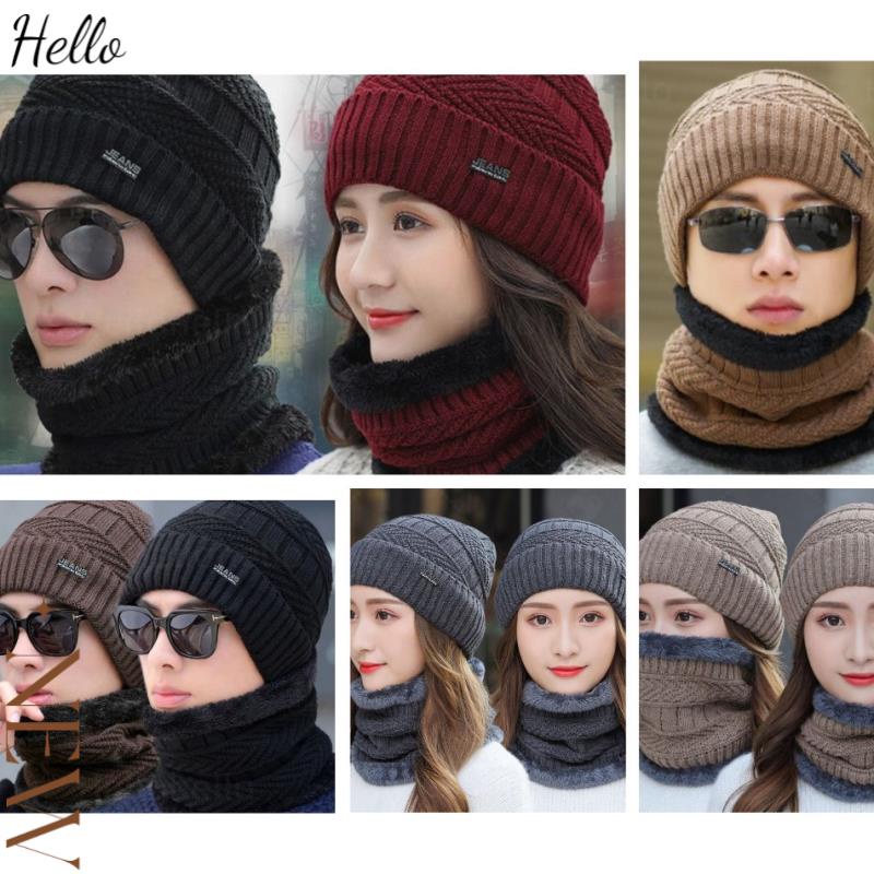 [ส่งจากไทย] หมวกไหมพรม หรือ หมวก+ปลอกคอ ถุงมือ ผ้ากํามะหยี่ แบบถัก ให้ความอบอุ่น แฟชั่นฤดูหนาว สําหรับผู้ชาย จํานวน 3 ชิ้น