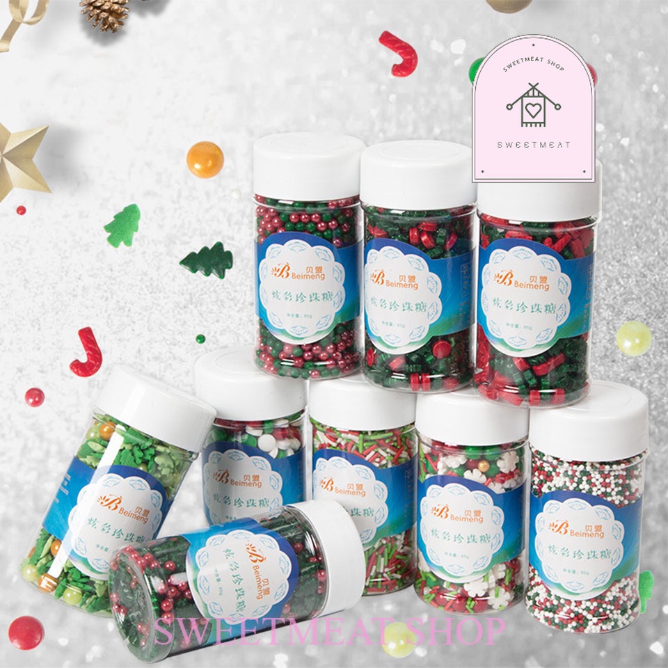 เม็ดน้ำตาล รูปตรีมวันคริสต์มาส 1ขวด ขนาด85g. แต่งคัพเค้ก/เค้ก 2460 2461 2462 2463 2464 2465 2466 2467 2468