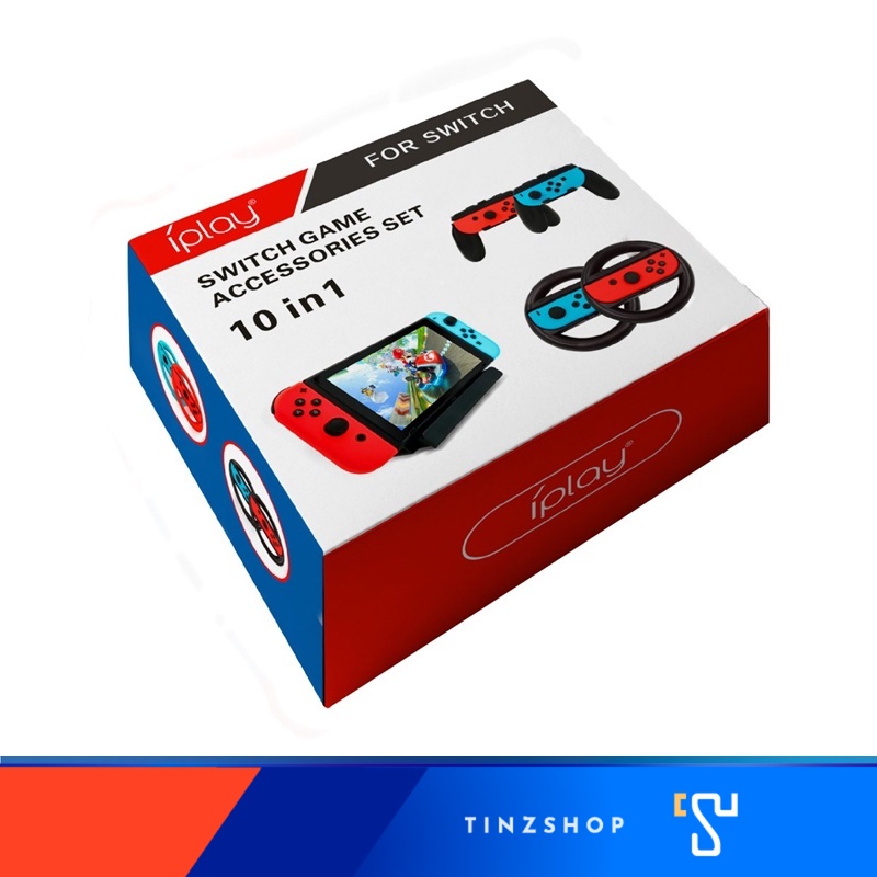 iPlay Nintendo Switch Game Accessories Set 10 in 1  อุปกรณ์เสริม สำหรับเครื่องเกม นินเทนโดสวิทซ์ 10 in1 ใช้ได้กับทุกรุ่น