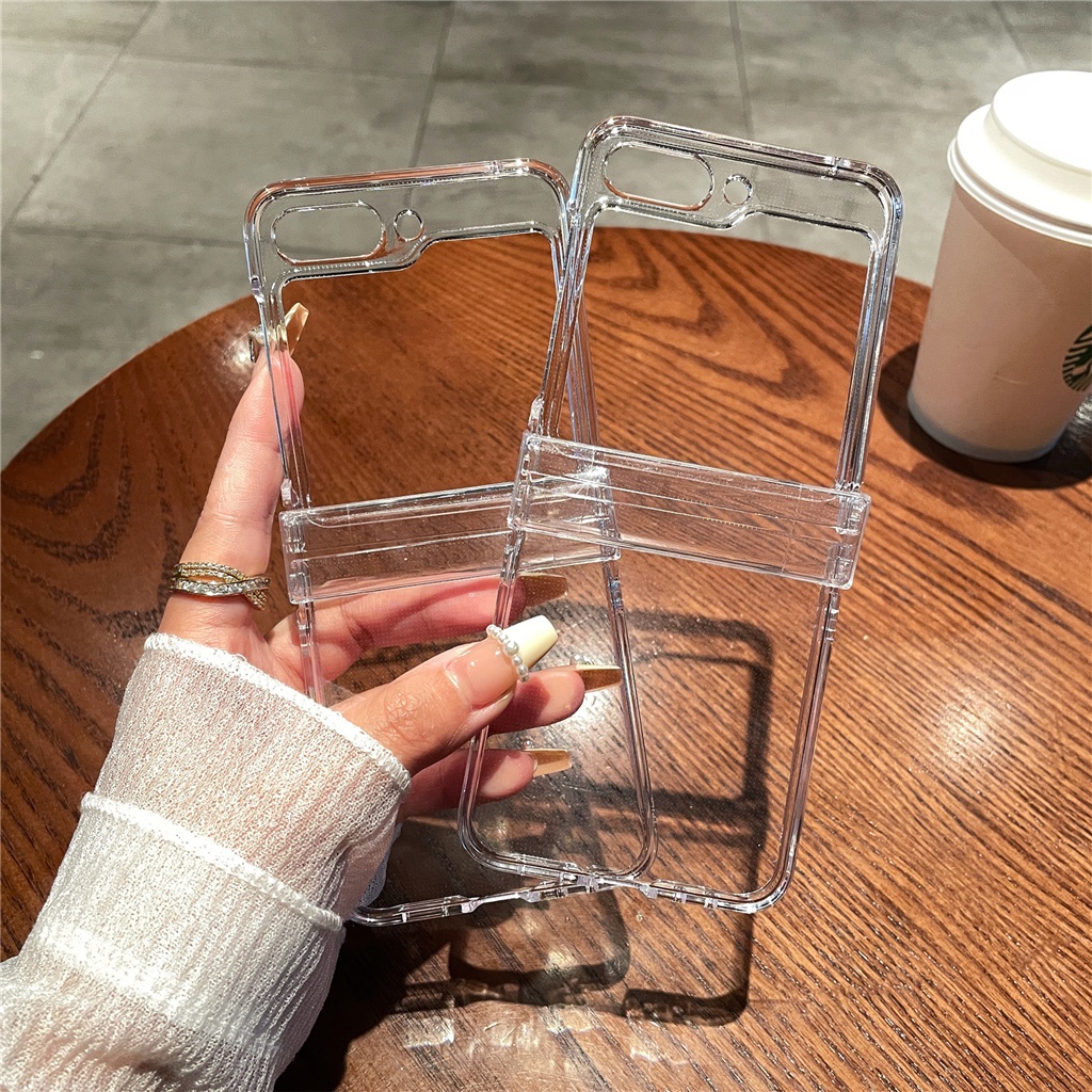 เคสโทรศัพท์มือถือแบบใส กันกระแทก สไตล์เกาหลี สําหรับ Samsung Z Flip 5 4 3 2 1 Z Flip5 Zflip5