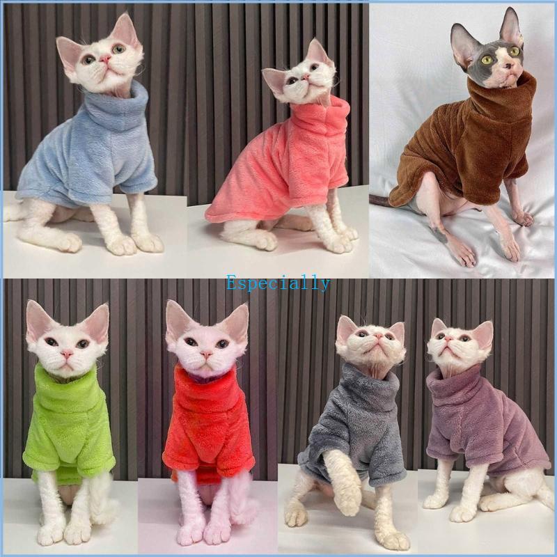 Esp เสื้อผ้าแมว ไร้ขน ฤดูหนาว เสื้อโค้ท ไร้ขน แมว มีฮู้ด Sphynx Cat Hoodie