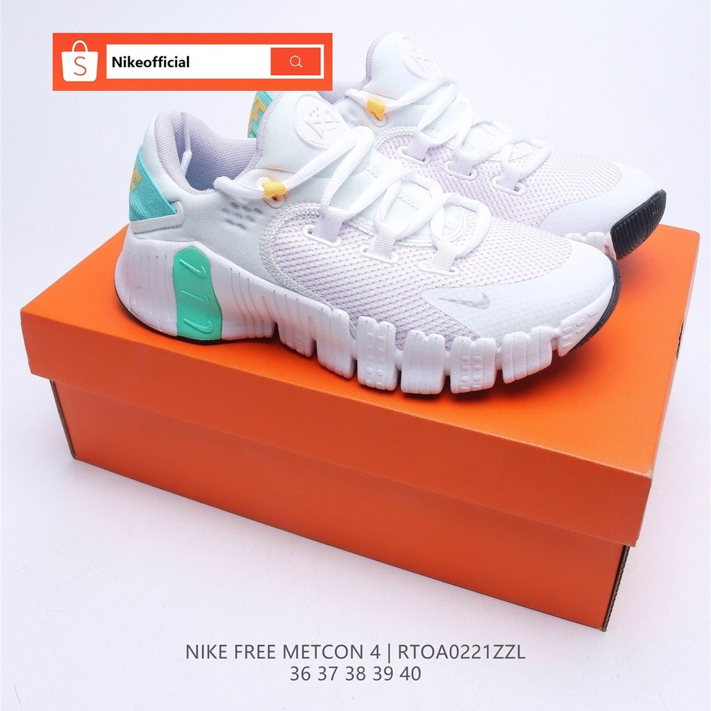 Nike Free Metcon 4 วิ่งสีขาวสำหรับผู้หญิงของแท้ 100% รองเท้า สำหรับขาย

