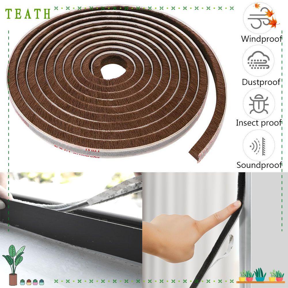 Teath 5m แถบปิดผนึก หน้าต่างใหม่เทป กันลม แถบประตูแปรงกาวในตัว