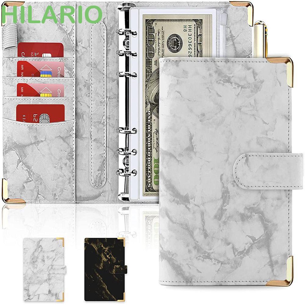 Hilario ซองจดหมาย ลายหินอ่อน ขนาด A6 มีซิป สําหรับเก็บเงิน แพลนเนอร์