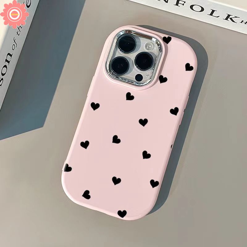 น ่ ารักรักหัวใจสําหรับ Vivo Y03 Y17S V30 Y27 Y12 Y11 Y20 Y20i Y35 V25 Y21 Y15s Y17 Y36 Y15 Y16 Y22 Y91C V25E Y15A Y33s Y02s Y02s Y21s V29 คู ่ ชุบเลนส ์ โลหะกรณี