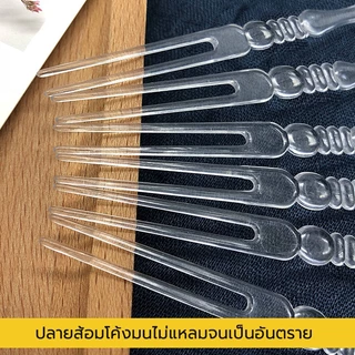 ส้อมพลาสติก สำหรับใช้จิ้มรัปประทาน ขนมหวาน จิ้มผลไม้ แพคละ100 ชิ้น