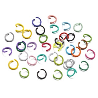 วงแหวนเปิด 100 ชิ้น 1.2x10มม. สีสันสดใส สำหรับทำสร้อยคอ สร้อ…