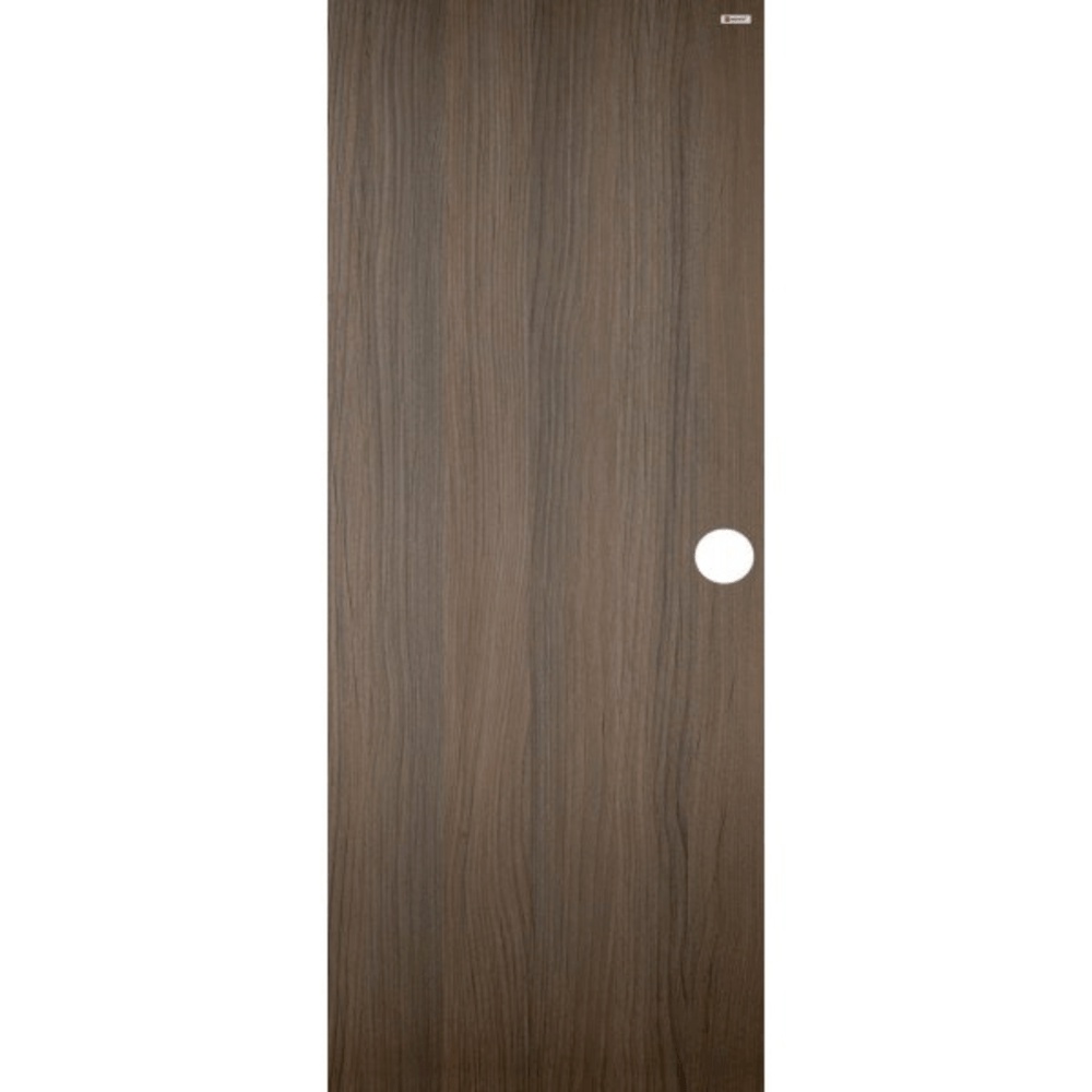 GlobalHouse BATHIC ประตู WPC รุ่น แผ่นเรียบ BWP01 ขนาด 80x200 ซม. สีคาดิซวอลนัท (เจาะลูกบิด) สินค้าข