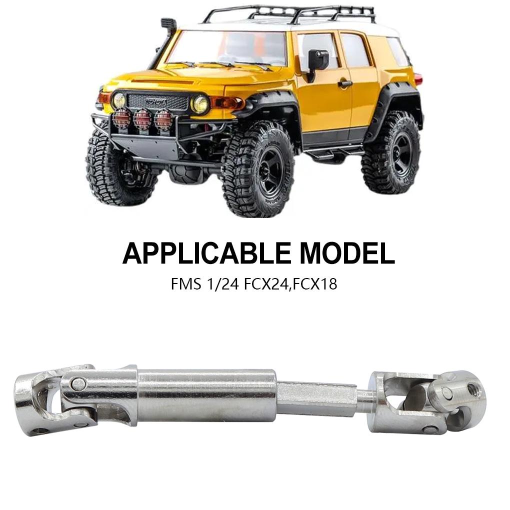 RCGOFOLLOW Spline Design Universal Drive Joint สําหรับ 1/24 FMS FCX18 Crawler Silver