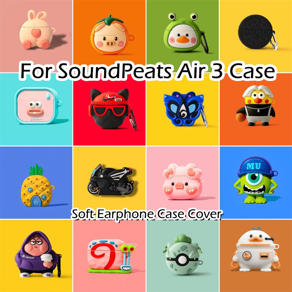 พร้อมส่ง! สําหรับ SoundPeats Air 3 เคส การ์ตูน สร้างสรรค์ ซิลิโคนนิ่ม เคสหูฟัง เคส
