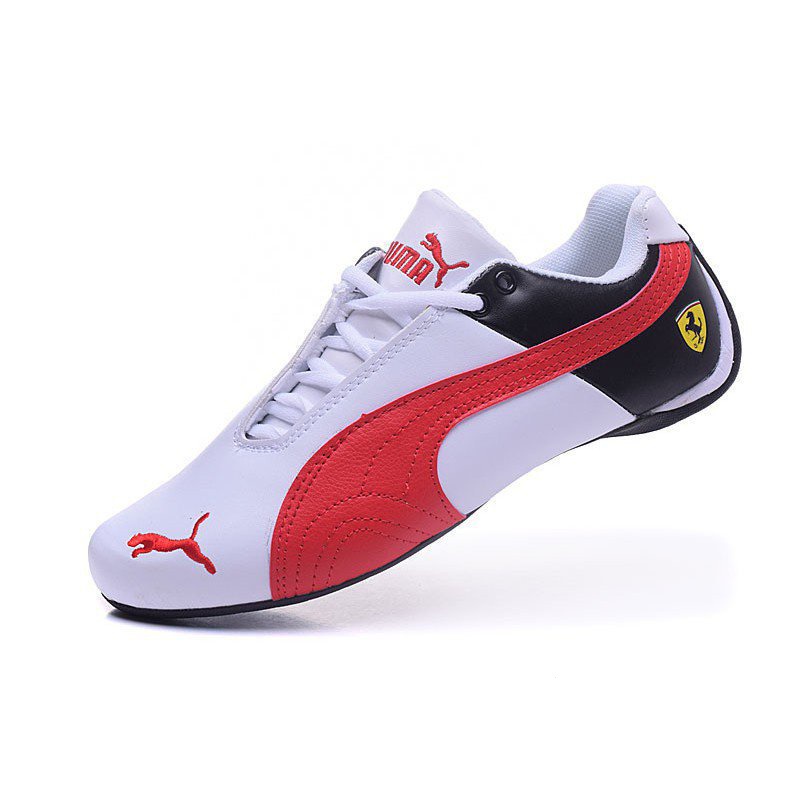 Puma Ferrari รองเท้าผ้าใบ หนังวัวแท้ สีขาว แดง ดํา สําหรับผู้ชาย พร้อมส่ง