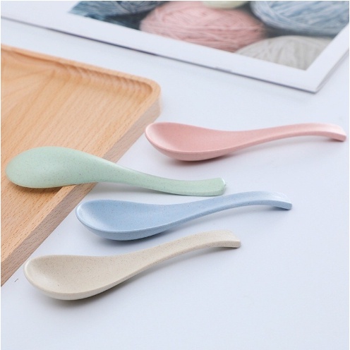 Spoon ช้อน ช้อนสั้น  ตักทานอาหารตักซุป ทำจากฟางข้าวสาลี แบบพกพา ราคา ถูกที่สุด ดีลบีเคเค แกลเลอรีภาพที่ 8