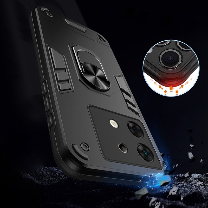 สําหรับ Infinix Zero 30 X6731 Hybrid เกราะกันกระแทกกรณีแหวนผู้ถือขาตั้ง