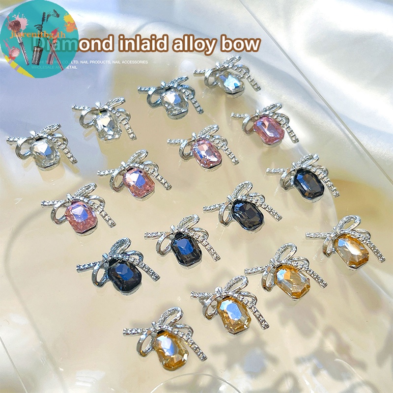 Renbg โบว์คริสตัล เพชร สําหรับตกแต่งเล็บ 4 ชิ้น