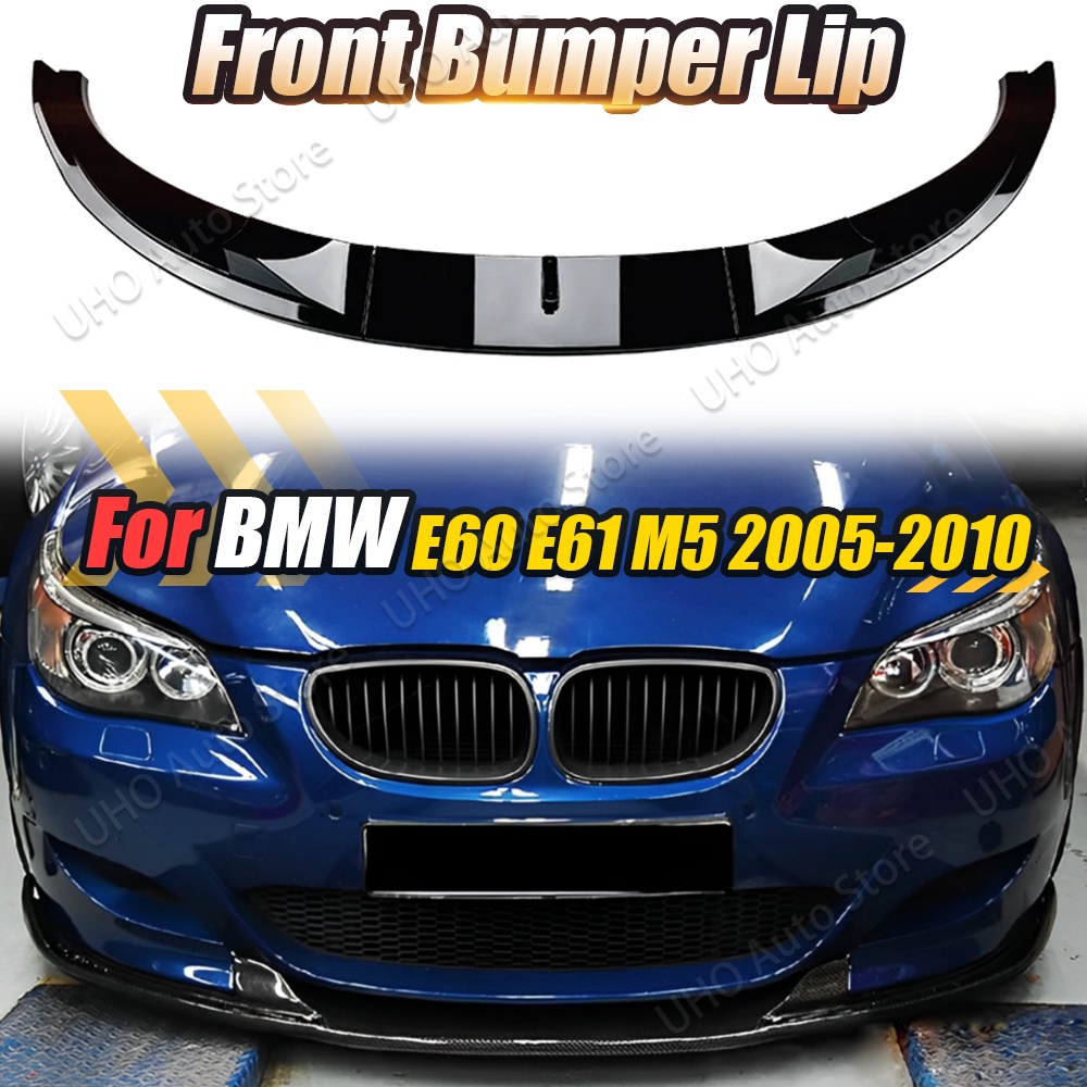 ชุดสปอยเลอร์กันชนหน้ารถยนต์ สีดํา สําหรับ BMW E60 E61 M5 2005 2006 2007 2008 2009 2010