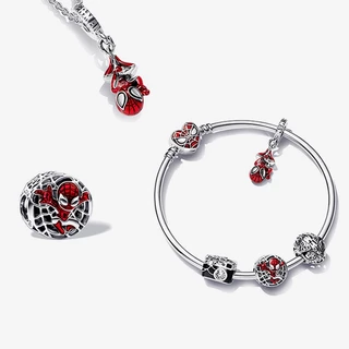 กำไลข้อมือแบบบีด สไปเดอร์แมน จากซีรีย์ Marvel ทำเองได้ง่าย ของขวัญพิเศษจากเงินSterling 925