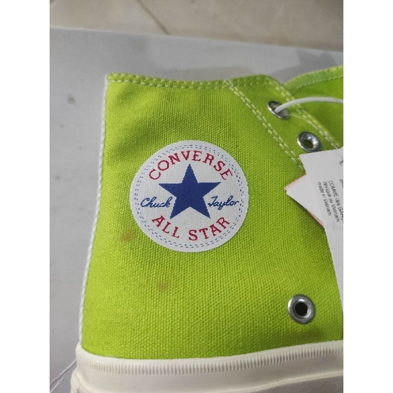 Converse PLAY Comme des Garcons PLAY x Chuck 70 Bright Green &amp; High Bright Green Sepatu รองเท้า tra