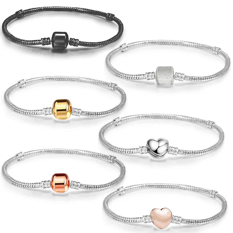 สร้อยข้อมือโซ่งู หัวใจ สีดํา หรูหรา 16 ซม.-21 ซม. 41 แบบ เครื่องประดับ สําหรับผู้หญิง ผู้ชาย 2024