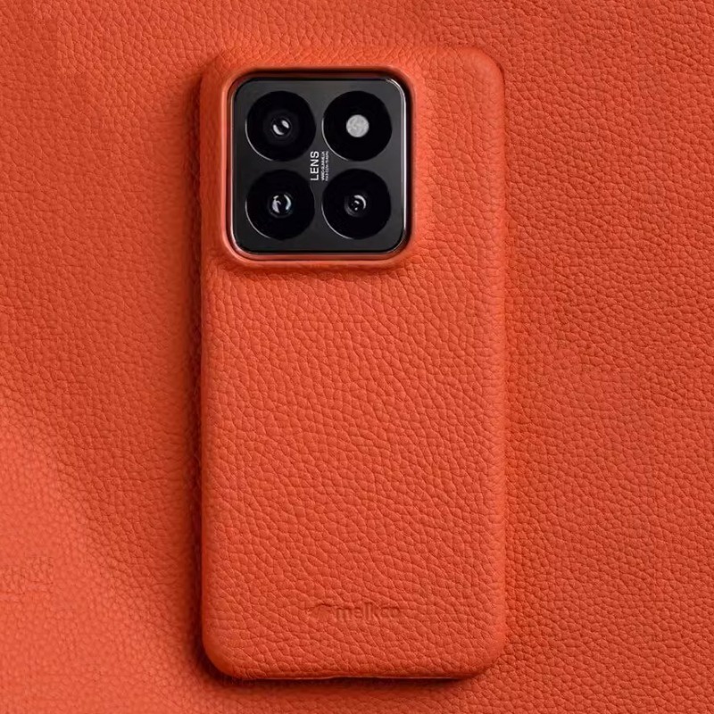 Melkco เคสหนังหนังวัวแท้สําหรับ Xiaomi Mi 14 Pro Mi14 พรีเมี่ยมธุรกิจไมโครไฟเบอร์ภายในปกหลัง