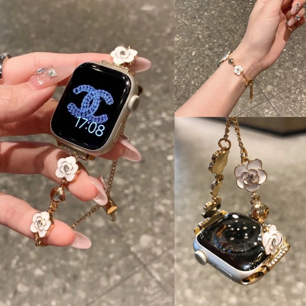 Midodo Xiaoxiangfeng Camellia สายนาฬิกาข้อมือ แบบบาง ระดับไฮเอนด์ สําหรับ Applewatch 8 Iwatch 7se