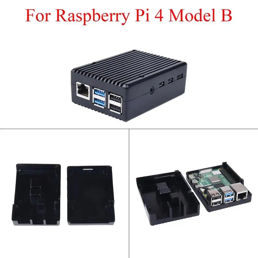 เคสอลูมิเนียมอัลลอยด์ ระบายความร้อน สีดํา สําหรับ Raspberry Pi 4 Raspberry Pi 4 Model B