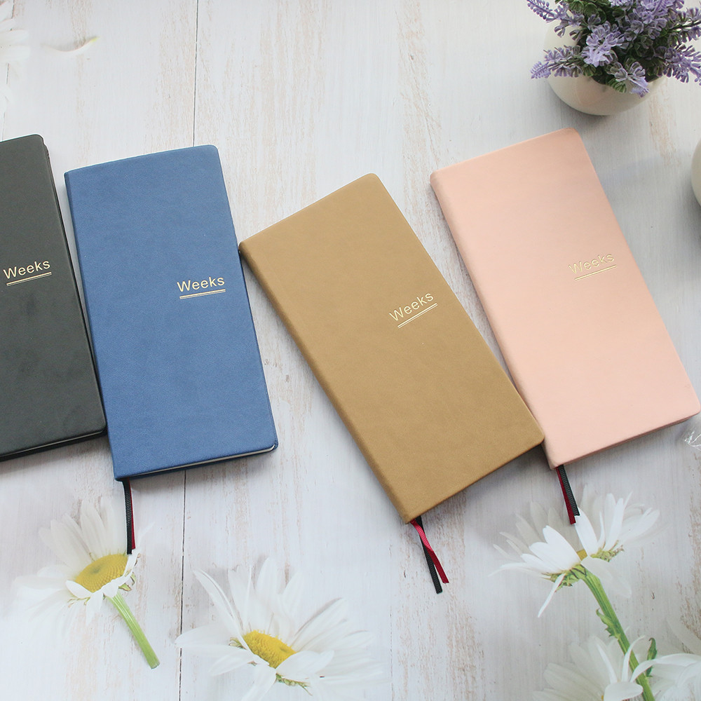 Fromtheon PU Leather Weekly Plan Travelers Notebook Journal Planner Weeks Cover Student Office เครื่องเขียนอุปกรณ์